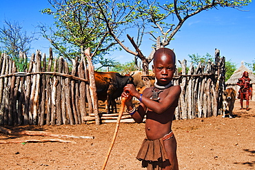 Himba boy, Kaokoveld, Namibia, Africa