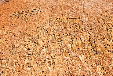 Rock engravings close to Twyfelfontein Lodge, Twyfelfontein,  Damaraland, Kunene Region, Namibia, Africa