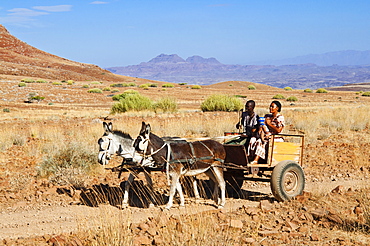 Damara family, Damaraland, Kunene Region, Namibia, Africa