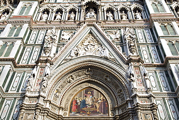 Facade of cathedral Santa Maria del Fiore (Duomo), UNESCO World Heritage Site, Florence, Tuscany, Italy, Europe