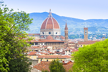 View of city center of Florence (Firenze), UNESCO World Heritage Site, Tuscany, Italy, Europe