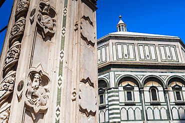 Exterior of the Baptistery, Piazza del Duomo, UNESCO World Heritage Site, Florence (Firenze), Tuscany, Italy, Europe