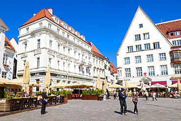 Raekoja Plats (Town Hall Square), Old Town of Tallinn, UNESCO World Heritage Site, Estonia, Baltic States, Europe