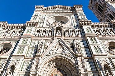 Facade of the Cathedral Santa Maria del Fiore, Florence (Firenze), UNESCO World Heritage Site, Tuscany, Italy, Europe