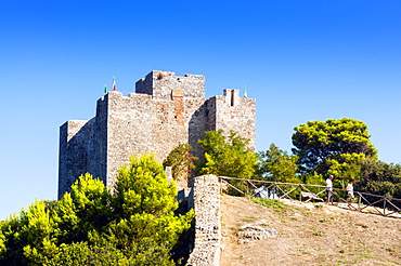 The fortress, Rocca Aldobrandesca, Talamone, Maremma, Grosseto province, Tuscany, Italy, Europe