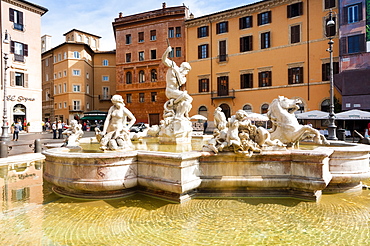 Fountain of Neptune, Piazza Navona, Rome, Unesco World Heritage Site, Latium, Italy, Europe