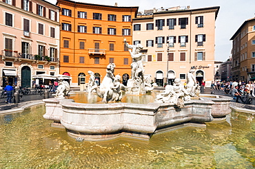 Fountain of Neptune, Piazza Navona, Rome, Unesco World Heritage Site, Latium, Italy, Europe