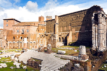 Remains of Forum of Augustus with the Temple of Mars Ultor, Rome, Unesco World Heritage Site, Latium, Italy, Europe