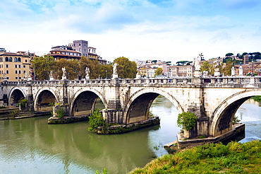 Ponte Sant'Angelo, Tiber River, Rome, Lazio, Italy, Europe