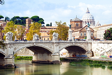 Ponte Vittorio Emanuele II over the River Tiber, Rome, Lazio, Italy, Europe