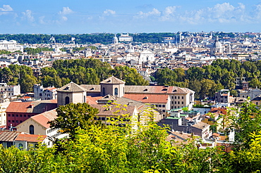 View over city from Janiculum Hill, Rome, Lazio, Italy, Europe