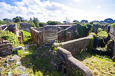 Roman Houses, Ostia Antica archaeological site, Ostia, Rome province, Lazio, Italy, Europe