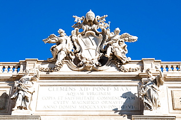 Top of Trevi Fountain, UNESCO World Heritage Site, Rome, Lazio, Italy, Europe