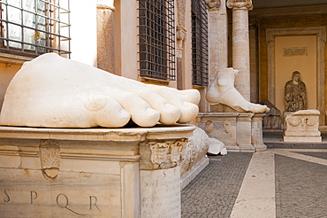 Foot of Colossus of Constantine, Musei Capitolini, Capitoline Hill, UNESCO World Heritage Site, Rome, Lazio, Italy, Europe