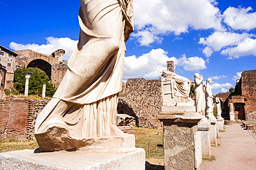 Statues at House of the Vestal Virgins, Roman Forum, UNESCO World Heritage Site, Rome, Lazio, Italy, Europe