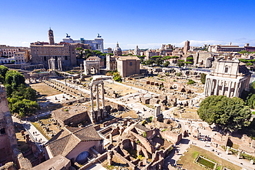 Roman Forum seen from Palatine Hill, UNESCO World Heritage Site, Rome, Lazio, Italy, Europe