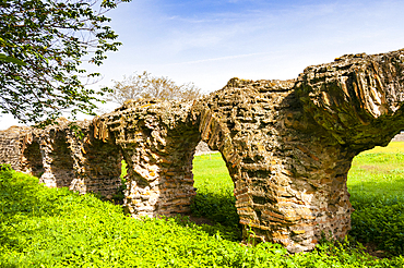 Ruins of aqueduct of great nymphaeum at Roman Villa of Quintilii, Appian Way, Rome, Latium (Lazio), Italy, Europe