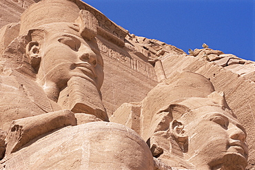 Statues of Ramses II (Ramses the Great) outside his temple, Abu Simbel, UNESCO World Heritage Site, Nubia, Egypt, North Africa, Africa