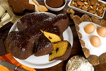 Colomba with chocolate (Italian Easter cake), Italy, Europe