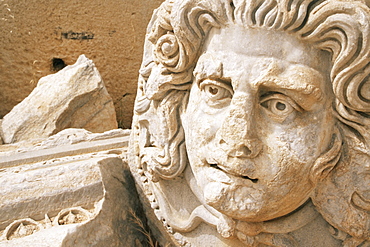 Medusa head, Forum, Leptis Magna, UNESCO World Heritage Site, Tripolitania, Libya, North Africa, Africa