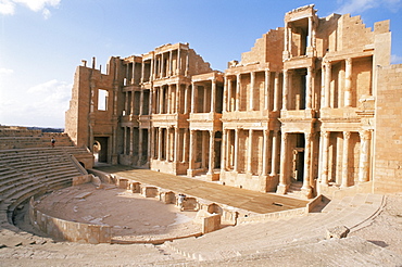 The theatre, Sabrata (Sabratha), UNESCO World Heritage Site, Tripolitania, Libya, North Africa, Africa