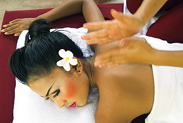 Girl having a massage, Thailand, Southeast Asia, Asia