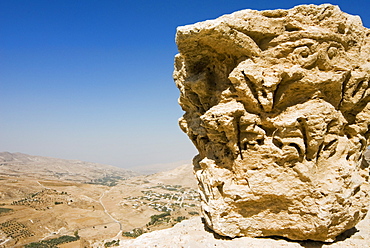 Capital at Crusader fort at Kerak, Jordan, Middle East