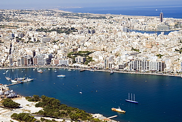 Aerial view of Sliema, Malta, Mediterranean, Europe