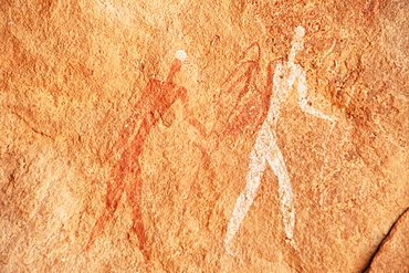 Rock paintings, Uan Amil, Akakus, Southwest desert, Libya, North Africa, Africa