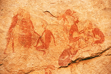 Rock paintings, Uan Amil, Akakus, Southwest desert, Libya, North Africa, Africa