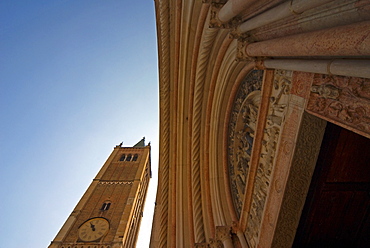 The Duomo's Bell Tower and the Baptistry, Parma, Emilia Romagna, Italy, Europe