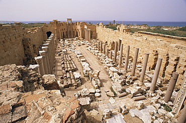 Justice basilica (Severan basilica), Leptis Magna, UNESCO World Heritage Site, Libya, North Africa, Africa