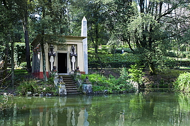 Egyptian temple, Giardino Stibbert, Florence (Firenze), UNESCO World Heritage Site, Tuscany, Italy, Europe