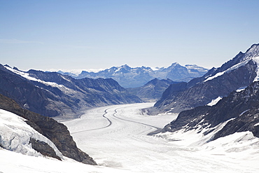 Aletsch Glacier, UNESCO World Heritage Site, Kleine Scheidegg, Bernese Oberland, Berne Canton, Switzerland, Europe