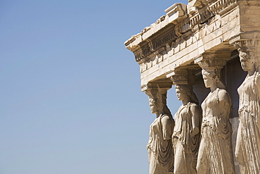 Detail of the Erechtheion temple, Acropolis, UNESCO World Heritage Site, Athens, Greece, Europe