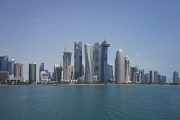 Futuristic skyscrapers in Doha, Qatar, Middle East