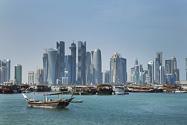 Futuristic skyscrapers in Doha, Qatar, Middle East