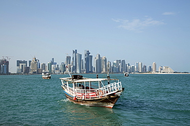 Futuristic skyscrapers in Doha, Qatar, Middle East