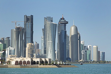 Futuristic skyscrapers in Doha, Qatar, Middle East