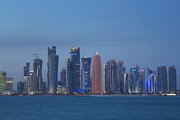 Futuristic skyscrapers in Doha, Qatar, Middle East