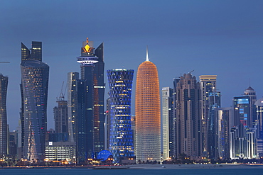 Futuristic skyscrapers in Doha, Qatar, Middle East