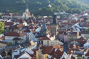 Elevated view over the city of Prague, Czech Republic, Europe