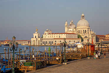 Waterfront by churches in Venice, Italy, Europe