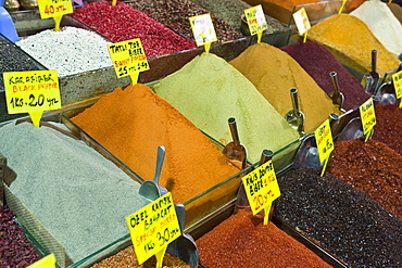 Spices for sale, Spice Bazaar, Istanbul, Turkey, Western Asia