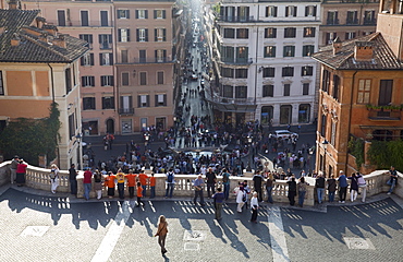 Via Condotti from the Spanish Steps, Rome, Lazio, Italy, Europe