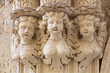 Statue of angels outside a church in the baroque city of Lecce, Puglia, Italy, Europe