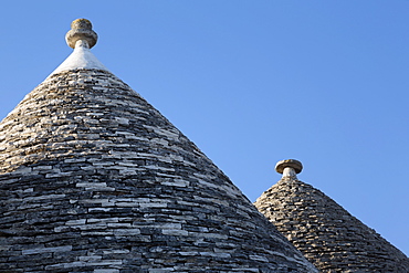 Roof of traditional trullos (trulli) in Alberobello, UNESCO World Heritage Site, Puglia, Italy, Europe