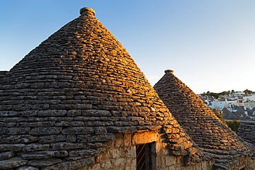 Roof of traditional trullos (trulli) in Alberobello, UNESCO World Heritage Site, Puglia, Italy, Europe