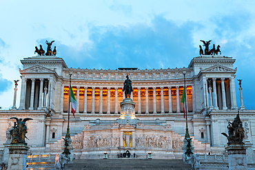 The Victor Emmanuel Monument at night, Rome, Lazio, Italy, Europe