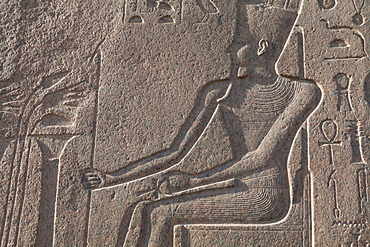 Relief carving in the ancient Egyptian Philae Temple, UNESCO World Heritage Site, Aswan, Egypt, North Africa, Africa